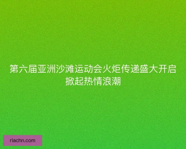 第六届亚洲沙滩运动会火炬传递盛大开启掀起热情浪潮
